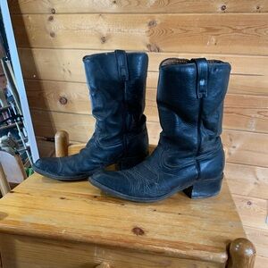 Classic Black Western Leather Boots